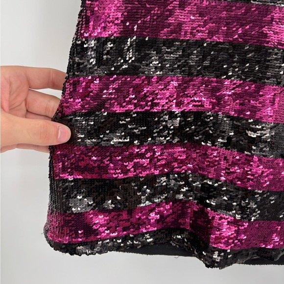 Alice + Olivia Pink Sequince Short Sleeve Pink Party Festival Blouse Size Xs NWT - Picture 5 of 16